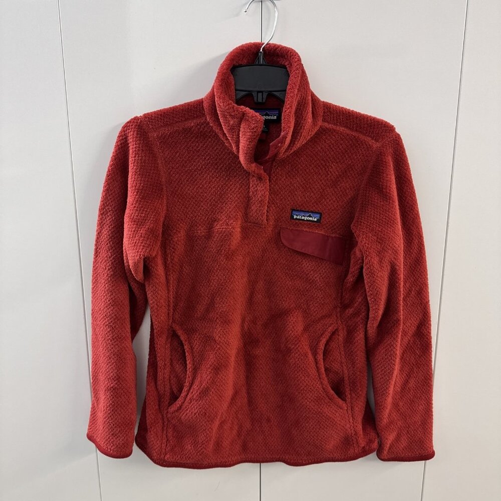 Patagonia Womens XS‎ Re-Tool Snap-T Red Polartec Fleece Pullover Jacket